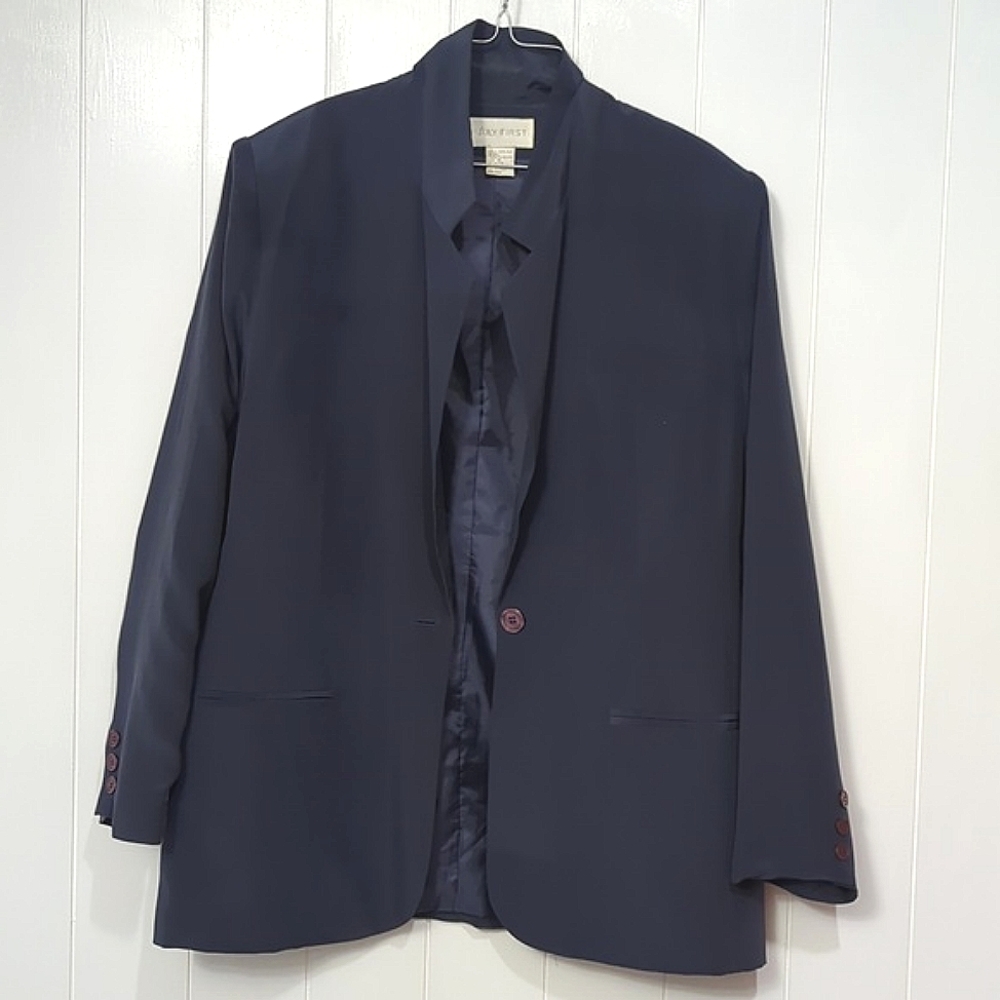 ❌ Euc July First 100% Silk Blazer Jacket - Picture 1 of 4